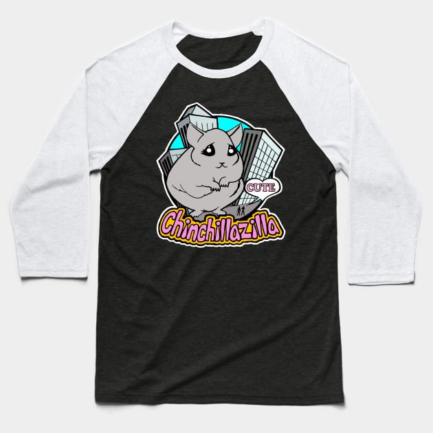 chinchillazilla Baseball T-Shirt by thesevereson